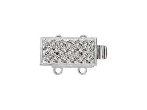 Silver-Plated Rectangle Clasp, 14x7mm with 2 Rings Silver-Plated Rectangle Clasp, 14x7mm with 2 Rings
