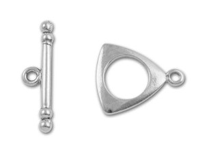 Silver-Plated Round Triangle Toggle Clasp