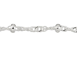 Silver-Plated Satellite with Twisted Curb Chain by the Foot Silver-Plated Satellite with Twisted Curb Chain by the Foot