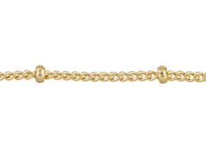 Small Satin Hamilton Gold-Plated Satellite Chain by the Foot Small Satin Hamilton Gold-Plated Satellite Chain by the Foot