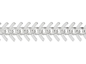 Small Silver-Plated Fishbone Chain by the Foot Small Silver-Plated Fishbone Chain by the Foot