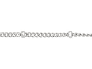 Stainless Steel 1.3mm Satellite Curb Chain with 2mm Ball by the Foot Stainless Steel 1.3mm Satellite Curb Chain with 2mm Ball by the Foot
