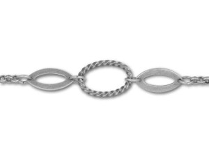 Antique Silver-Plated 3 Oval Links Rollo Chain by the Foot Antique Silver-Plated 3 Oval Links Rollo Chain by the Foot