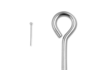 1-inch Eye Pin, 24 Gauge (Sterling Silver) 1-inch Eye Pin, 24 Gauge (Sterling Silver)