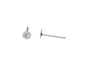 Stainless Steel, 20 Gauge, 4mm Flat Glue-On Post Earring (1 Pair) Stainless Steel, 20 Gauge, 4mm Flat Glue-On Post Earring (1 Pair)