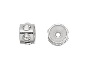 Stainless Steel 5mm Rondelle Spacer Bead with CZ Stainless Steel 5mm Rondelle Spacer Bead with CZ