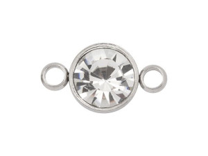 Stainless Steel Channel Link Connector with 10mm CZ Stainless Steel Channel Link Connector with 10mm CZ