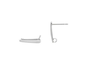 Stainless Steel Drop Post Earring with Loop (1 Pair) Stainless Steel Drop Post Earring with Loop (1 Pair)