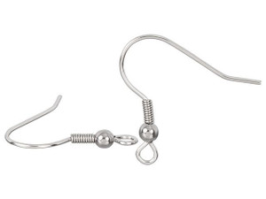 Stainless Steel Earwire with Ball and Coil (1 Pair) Stainless Steel Earwire with Ball and Coil (1 Pair)