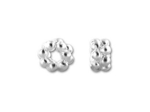 25 Bright Silver 5mm Disk Spacer, TierraCast Contemporary Heishi Beads