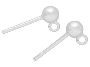 Sterling Silver 8mm Half Ball Post Earring (1 Pair)