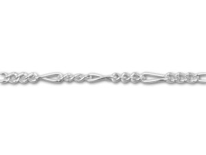 Sterling Silver 035 Figaro 3+1 Chain by the Foot Sterling Silver 035 Figaro 3+1 Chain by the Foot