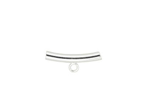 Sterling Silver 20mm Curved Tube Bead with Closed Ring Sterling Silver 20mm Curved Tube Bead with Closed Ring