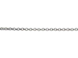 1mm Gunmetal-Plated Brass Delicate Rolo Chain by the Foot 1mm Gunmetal-Plated Brass Delicate Rolo Chain by the Foot