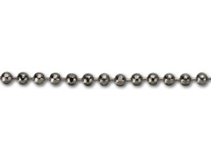 1mm Gunmetal-Plated Brass Diamond Cut Ball Chain by the Foot 1mm Gunmetal-Plated Brass Diamond Cut Ball Chain by the Foot