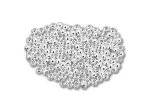 4mm Frosted Beads, Sterling Silver (20 Pieces)