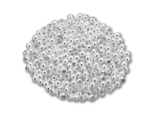 Stardust Shimmering Sterling Silver 5mm Beads, 5mm, 4 Beads, Hole Size:  1.9mm