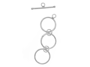 Sterling Silver 3-Ring Toggle Clasp Sterling Silver 3-Ring Toggle Clasp