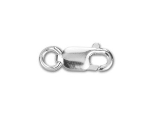 Sterling Silver 3x8mm Lobster Clasp with Closed Ring Sterling Silver 3x8mm Lobster Clasp with Closed Ring