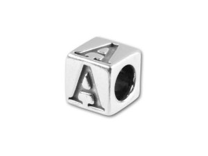 6mm Sterling Silver Letter Beads