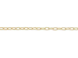 1mm Satin Hamilton Gold-Plated Brass Elegant Elongated Cable Chain by the Foot 1mm Satin Hamilton Gold-Plated Brass Elegant Elongated Cable Chain by the Foot