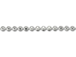 1mm Silver-Plated Brass Diamond Cut Ball Chain by the Foot 1mm Silver-Plated Brass Diamond Cut Ball Chain by the Foot