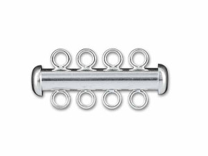 Sterling Silver 4-Ring Tube Clasp Sterling Silver 4-Ring Tube Clasp