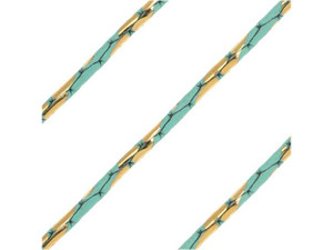 1mm Turquoise and Gold Two-Tone Beading Chain by the Foot 1mm Turquoise and Gold Two-Tone Beading Chain by the Foot
