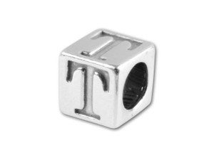 Sterling Silver 5.6mm Greek Letter Bead - Tau Sterling Silver 5.6mm Greek Letter Bead - Tau