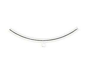 Sterling Silver 52mm Curved Tube Bead with Closed Ring Sterling Silver 52mm Curved Tube Bead with Closed Ring