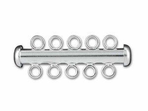 Sterling Silver 5-Ring Tube Clasp Sterling Silver 5-Ring Tube Clasp