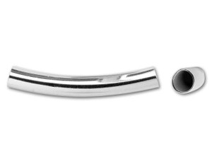 Sterling Silver 5x35mm Curved Tube Bead Sterling Silver 5x35mm Curved Tube Bead