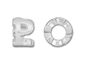 Sterling Silver 8mm Cut Out P Bead (4.7mm Hole) Sterling Silver 8mm Cut Out P Bead (4.7mm Hole)
