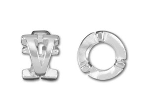 Sterling Silver 8mm Cut Out V Bead (4.7mm Hole) Sterling Silver 8mm Cut Out V Bead (4.7mm Hole)