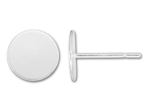 Sterling Silver 8mm Glue-On Earring Post (1 Pair) Sterling Silver 8mm Glue-On Earring Post (1 Pair)