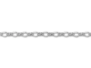 2.3mm Antique Silver-Plated Figaro Chain by the Foot