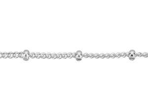 Sterling Silver Bead and Curb Chain by the Foot Sterling Silver Bead and Curb Chain by the Foot