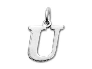 Sterling Silver Charms - Letter U Sterling Silver Charms - Letter U