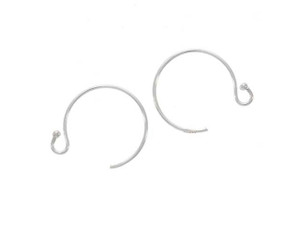 Sterling Silver Circle Ball End Earwire (1 Pair) Sterling Silver Circle Ball End Earwire (1 Pair)