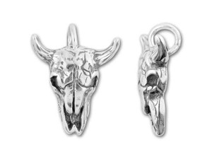 Sterling Silver Cow Skull Charm Sterling Silver Cow Skull Charm