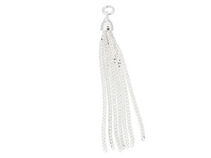 Sterling Silver Curb Chain Tassel Charm Sterling Silver Curb Chain Tassel Charm