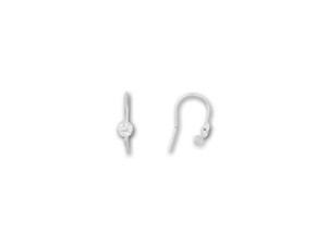 Sterling Silver Earwire with Faceted Cubic Zirconia (1 Pair) Sterling Silver Earwire with Faceted Cubic Zirconia (1 Pair)