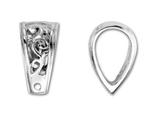 Sterling Silver Small Pinch Bail with Loop