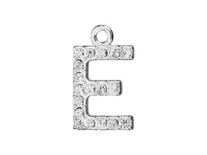 Sterling Silver Letter E Pendant with Ring (12.5mm) Sterling Silver Letter E Pendant with Ring (12.5mm)