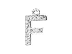 Sterling Silver Letter F Pendant with Ring (12.5mm) Sterling Silver Letter F Pendant with Ring (12.5mm)
