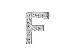 Sterling Silver Letter F Pendant with Tube Bail (12.5mm) Sterling Silver Letter F Pendant with Tube Bail (12.5mm)