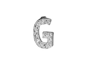 Sterling Silver Letter G Pendant with Tube Bail (7mm) Sterling Silver Letter G Pendant with Tube Bail (7mm)
