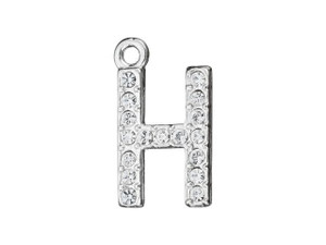 Sterling Silver Letter H Pendant with Ring (12.5mm) Sterling Silver Letter H Pendant with Ring (12.5mm)