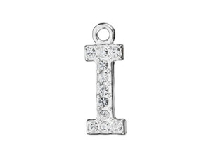 Sterling Silver Letter I Pendant with Ring (12.5mm) Sterling Silver Letter I Pendant with Ring (12.5mm)