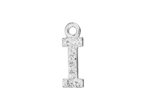 Sterling Silver Letter I Pendant with Ring (7mm) Sterling Silver Letter I Pendant with Ring (7mm)